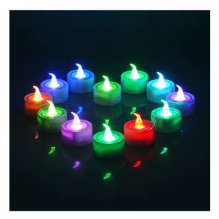 12pcs of Colorful Light LED Candle for Christmas Wedding Party  