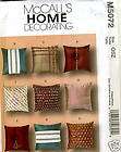 Home Dec Decorative 18 Pillows Sewing Pattern McCalls 5072