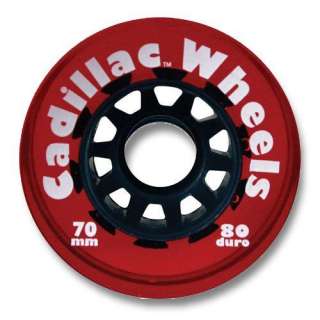 Cadillac Skateboard Wheels 70mm 80a TRANS RED  