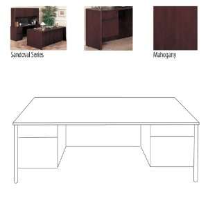  66L Executive 3/4 Pedestal Desk In Mahogany