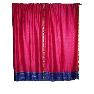 Hot Pink Purple Art Silk Sari Curtains Drapes Panels Window Dressing 