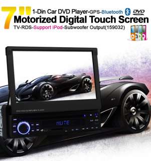 Din Car DVD Player Radio FM GPS Map iPod Bluetooth TV RDS USB 