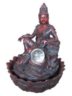 Buddha Table Top Water Fountain with Glass Ball  