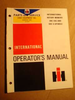 IH INTERNATIONAL HARVESTER CUB CADET 582 MOWER OPERATORS MANUAL  