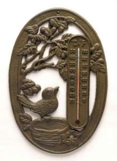   in Tree Thermometer Cast Iron Outdoor Wall Mount Nature Decor  