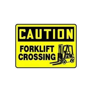 CAUTION FORKLIFT CROSSING (W/GRAPHIC) Sign   10 x 14 Adhesive Vinyl