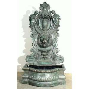   SRB45005 Lion Wall Fountain with Nymphs Bronze