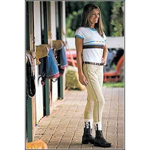  TuffRider FLEX Patch Breeches with Piping Size 26 NVY/LT 