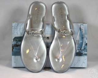 SPERRY Jellyfish Silver Womens Thong Flip Flops Shoes  