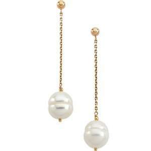   50 Mm Freshwater Pearl White Freshwater Cultured Circle Pearl Earrings
