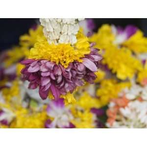  Flower Garlands on a Stall for Temple Offerings, Little 