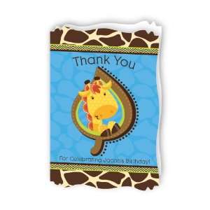  Giraffe Boy   Personalized Birthday Party Thank You Cards 