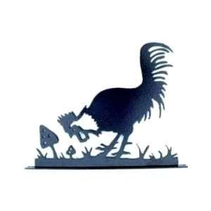  Hammered, Black Rooster Pecking Mailbox Topper