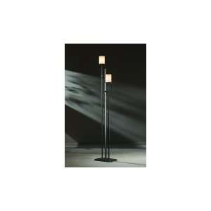   Light Floor Lamp in Burnished Steel with Stone glass