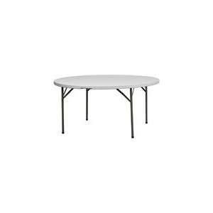   Lb Capacity Granite White Round Plastic Folding Table
