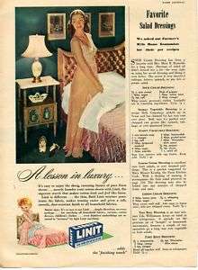 1946 LINIT Perfect Laundry Starch Vintage Soap Ad  
