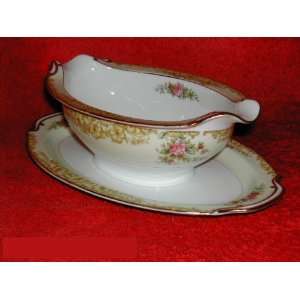  Noritake Ashford #4026 Gravy Boat With Stand   1 Pc 