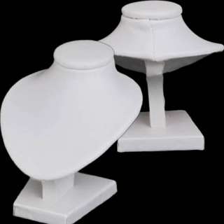 KK422 White Leather Jewelry Display Stand Bust 5pcs  