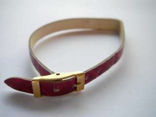 Red cobra grain genuine calf leather watch band 6 mm  