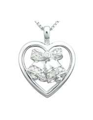 Precious Moments Sterling Silver Diamond Accent Heart with Bells 