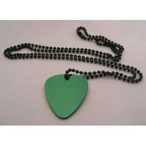  Guitar Pick Dog Tag Necklace   30 Green Ball Chain 