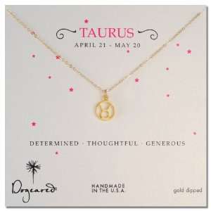  DOGEARED  Taurus Necklace in Gold Dip Jewelry