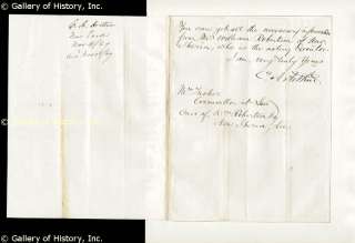 CHESTER A. ARTHUR   AUTOGRAPH LETTER SIGNED 11/04/1869  