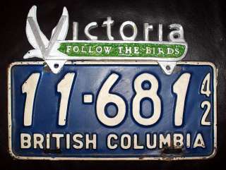 Victoria British Columbia BC license plate topper #1  