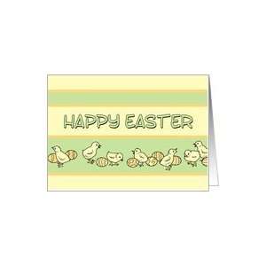 Happy Easter for Co worker   Baby Chickens & Easter Eggs Card