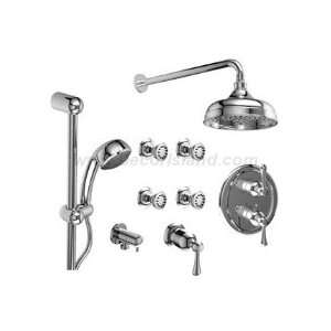 Riobel Â¾ Thermostatic system with hand shower rail 4 body jets and 