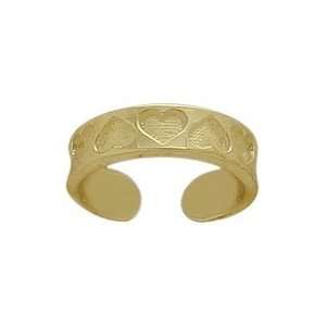  10 Karat Yellow Gold Heart Toe Ring Jewelry