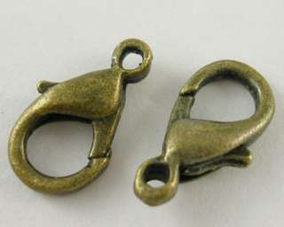   10 Antique Brass Bronze Colored 14mm Long Lobster Claw Trigger Clasps