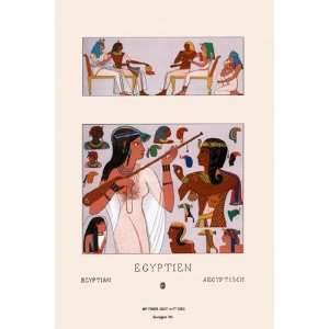  Egyptian Headdresses and Hairstyles by Auguste Racinet 