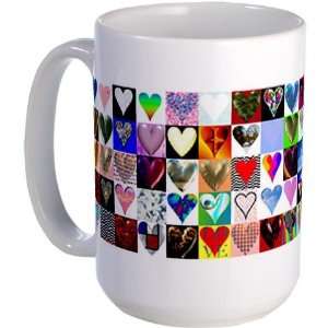  80 Hearts On A Mug Large Romance Large Mug by  