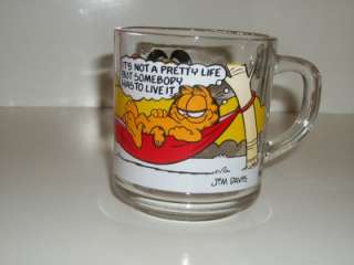 Vintage Garfield ~ Anchor Hocking McDonalds Glass Cup Mug ~ 1978 