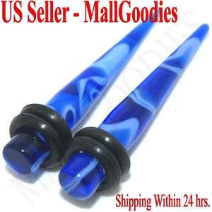 1038 Blue Marble Stretchers Ear Tapers 4G 4 Gauge 5mm  