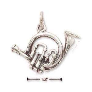  Sterling Silver French Horn Charm   JewelryWeb Jewelry