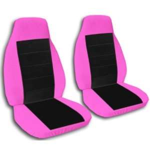 Hot Pink and Black seat covers for a 1994 to 1997 Honda Accord.