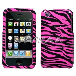 Zebra Skin/Hot Pink Phone Protector Cover for Apple iPhone 3G & iPhone 