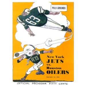  New York Jets vs Houston Oilers Football Poster 1963 