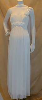 new long formal ivory spaghetti straps roses maternity dress size xl 