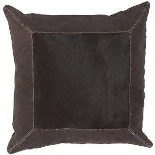 18 Framed Square Chocolate Brown and Ecru Beige Decorative Throw 