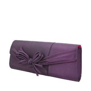  Nina ~ Lana Purple Satin Clutch 