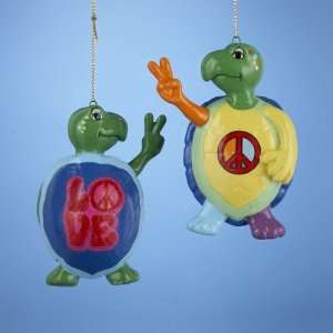  12 Peace Frog Standing Turtle with Peace Sign Christmas 