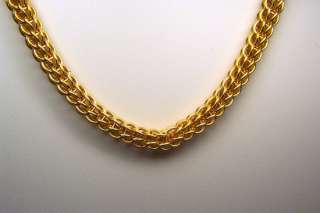 Gold Chain Maille Necklace Full Persian Weave  