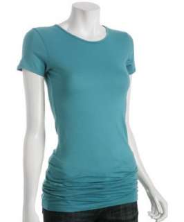 Rebecca Beeson aqua crewneck tunic t shirt  