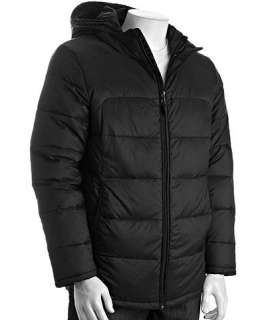 Calvin Klein black quilted nylon zip hooded down coat