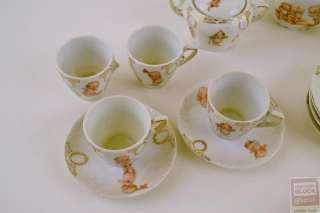 Antique China Childrens Tea Set Bavaria Kewpie Cherub Gold Trim  