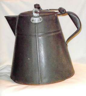   Civil War Period Coffee Pot with Copper Bottom, 10 3/4 H x 9 1/2 Dia