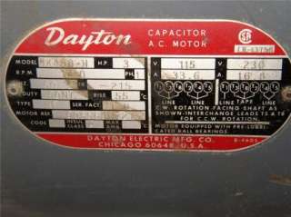 Dayton Delta Contractor Saw 3HP MOTOR 5K488H 1PH  